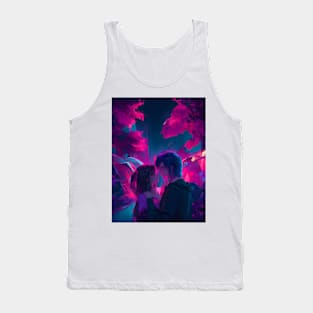 Anime couple in moon night valentine's day aesthetic Tank Top